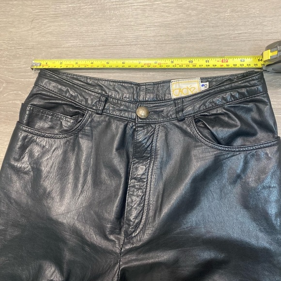 Cache Vintage Genuine Leather Black Pants size 10 - Picture 7 of 7